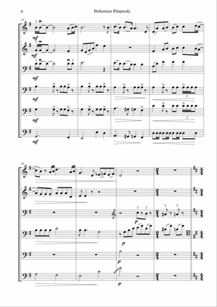 Bohemian Rhapsody Small Ensemble scores gallery preview page 4