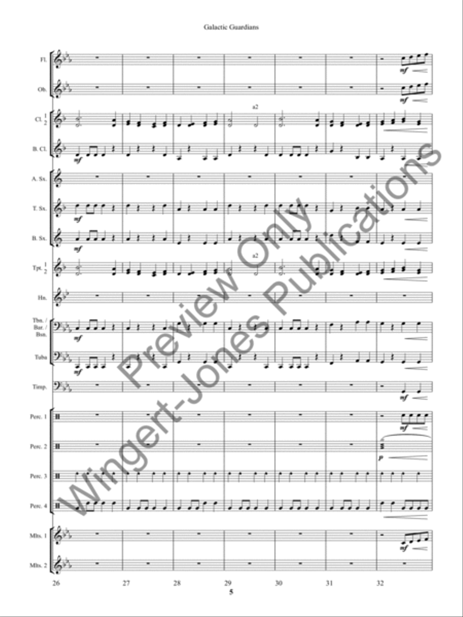 Galactic Guardians Concert Band scores gallery preview page 9