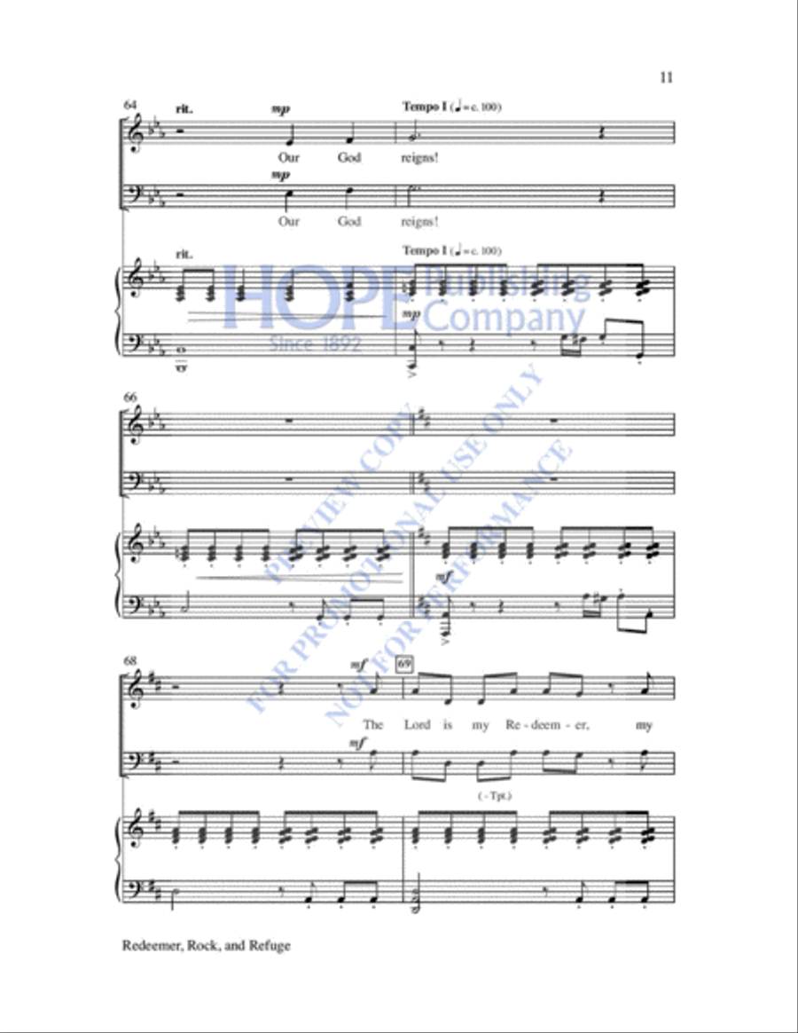 Redeemer, Rock, and Refuge 4-Part scores gallery preview page 12