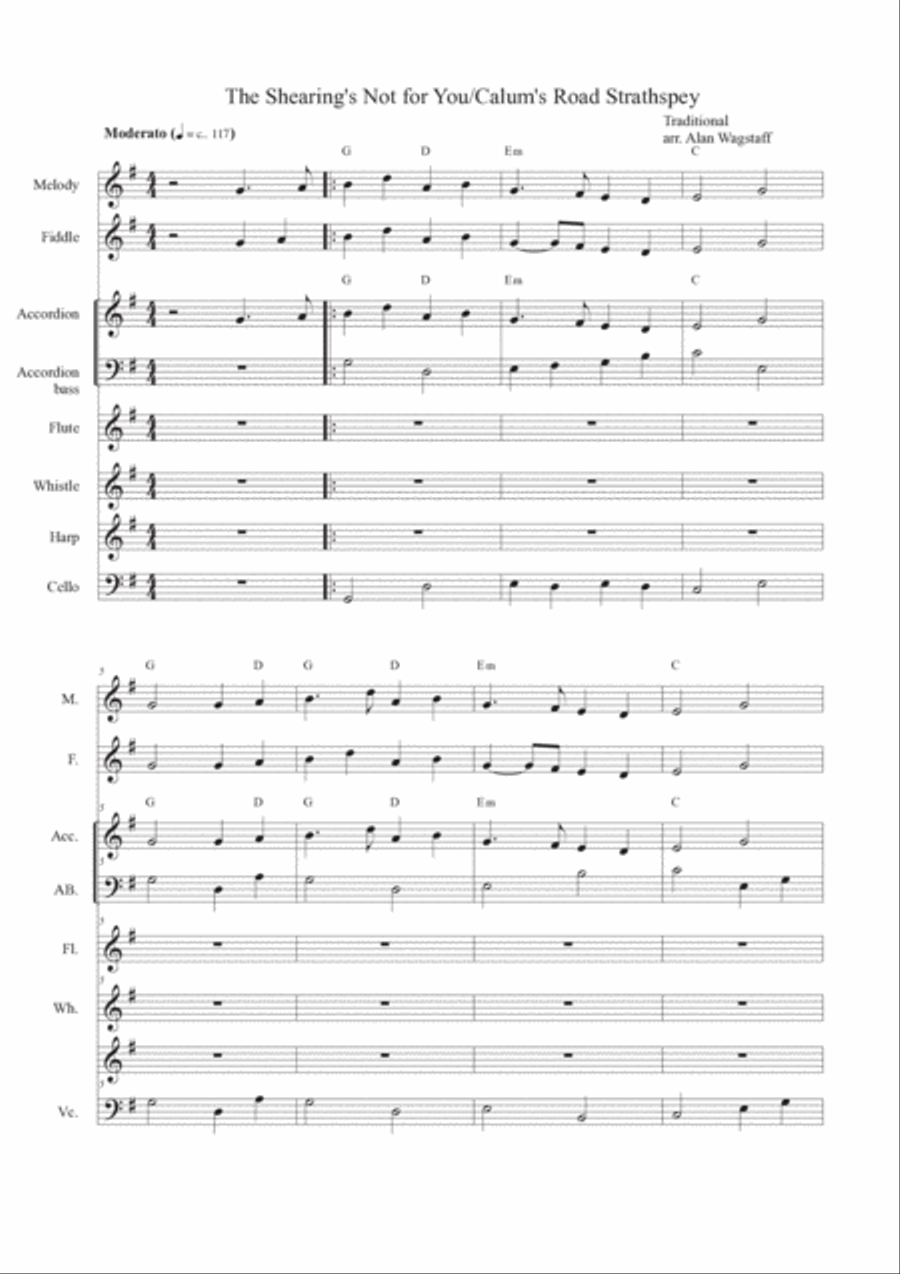 The Shearin's Not For You / Calum's Road Strathspey Small Ensemble scores gallery preview page 2