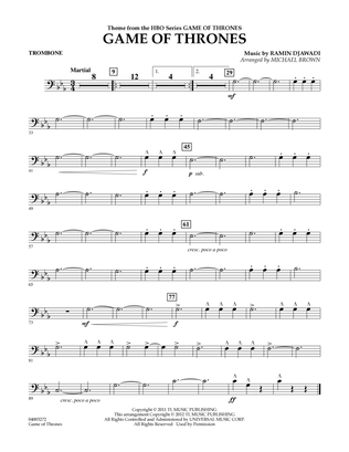 Book cover for Game Of Thrones (arr. Michael Brown) - Trombone