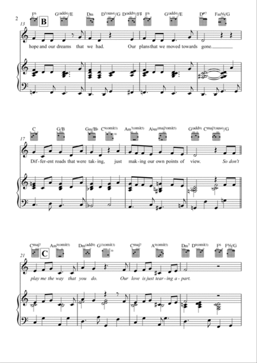 Tearing Apart Piano, Vocal, Guitar scores gallery preview page 2