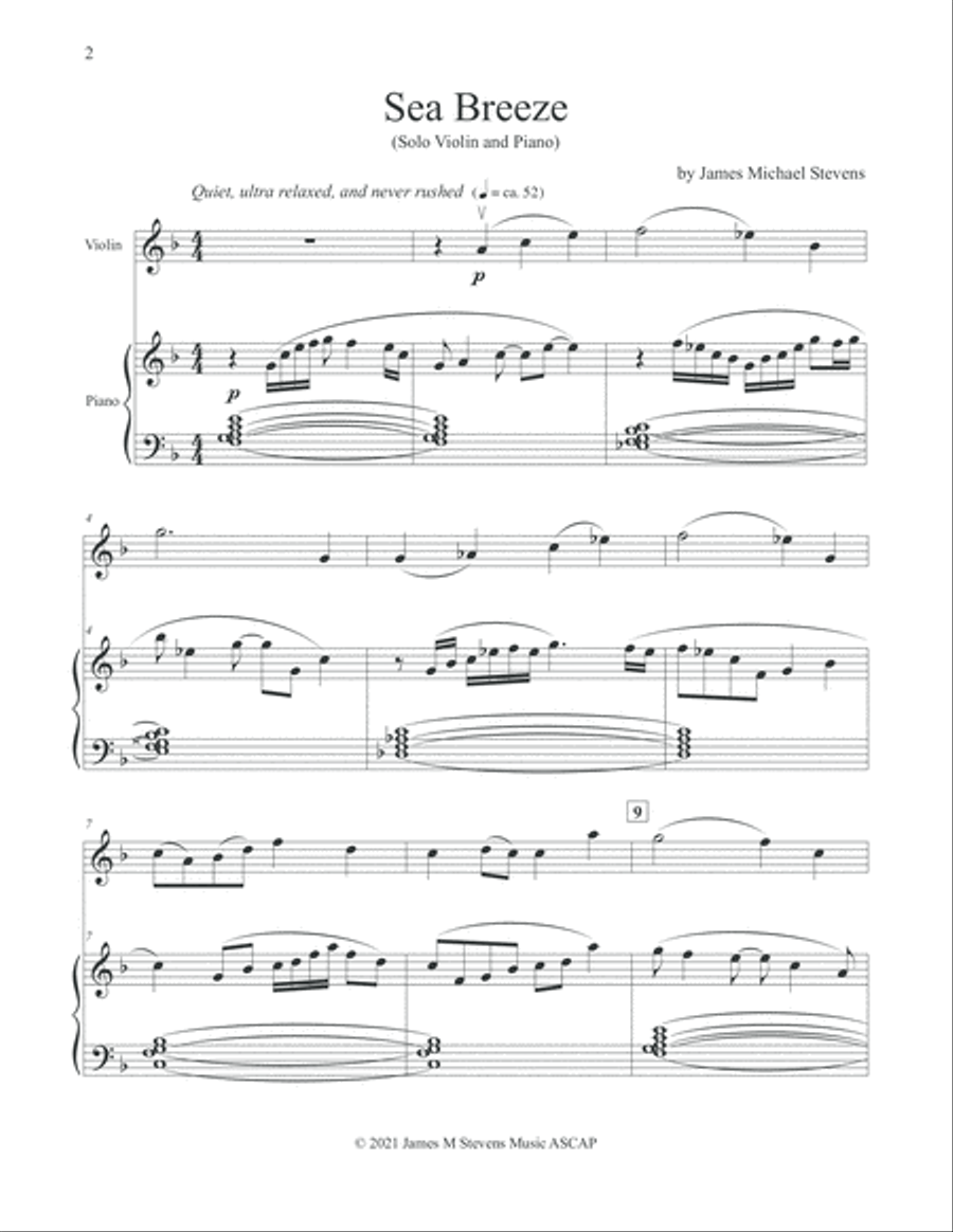 Sea Breeze - Violin & Piano Violin Solo scores gallery preview page 2
