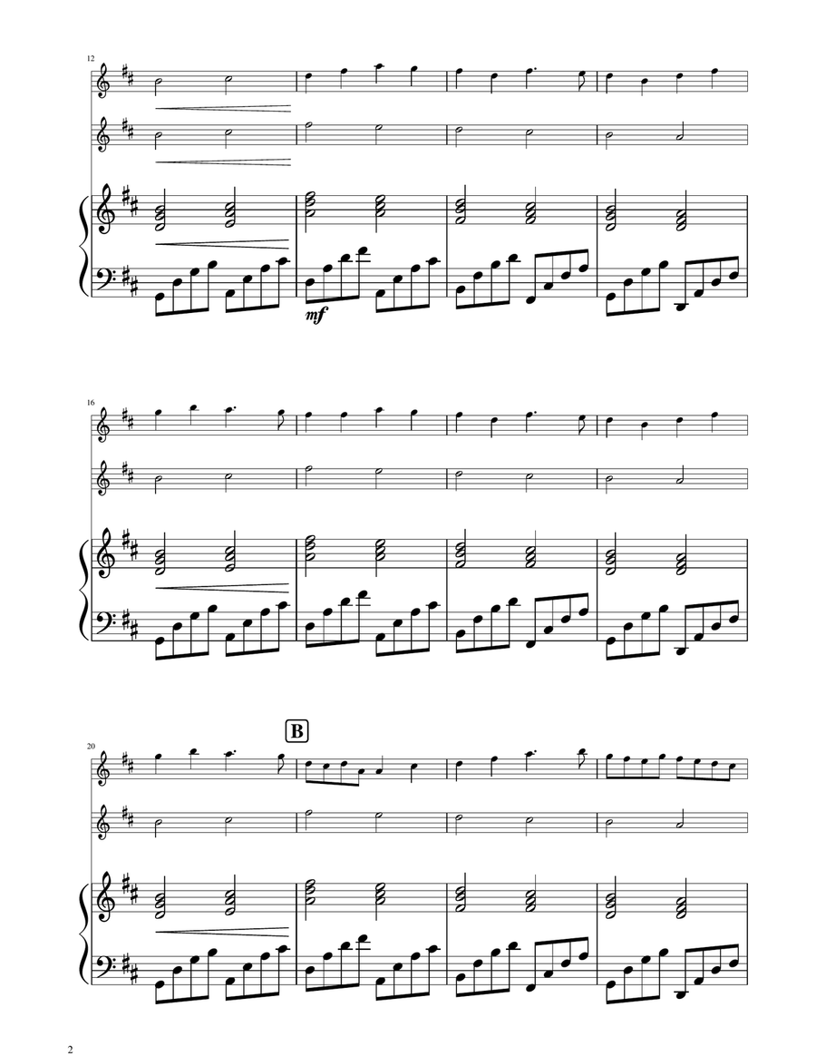 Canon in D - Violin Duet String Duet scores gallery preview page 2