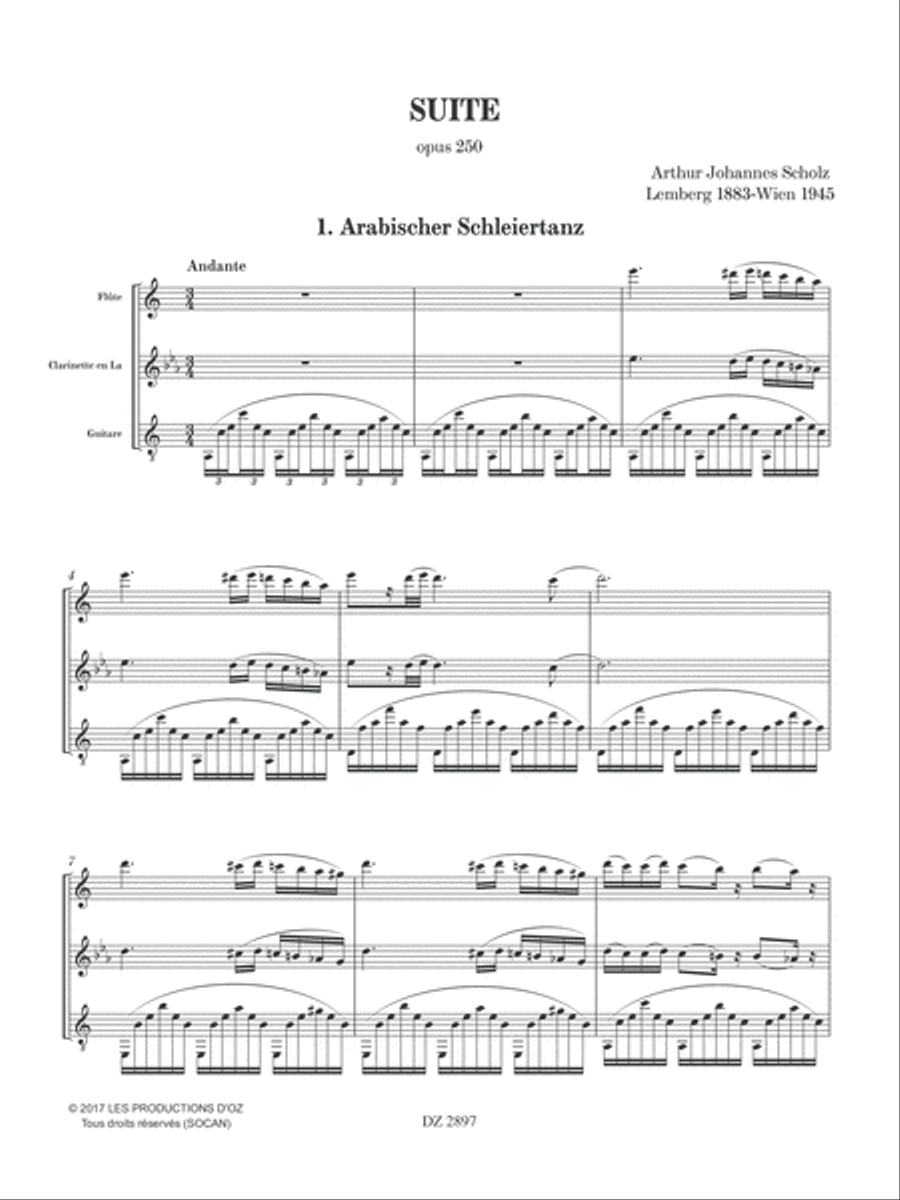 Suite, opus 250 Clarinet scores gallery preview page 3