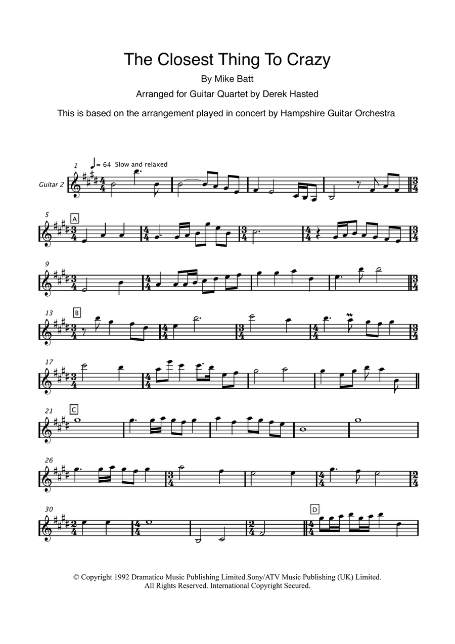 The Closest Thing To Crazy Guitar Ensemble scores gallery preview page 6