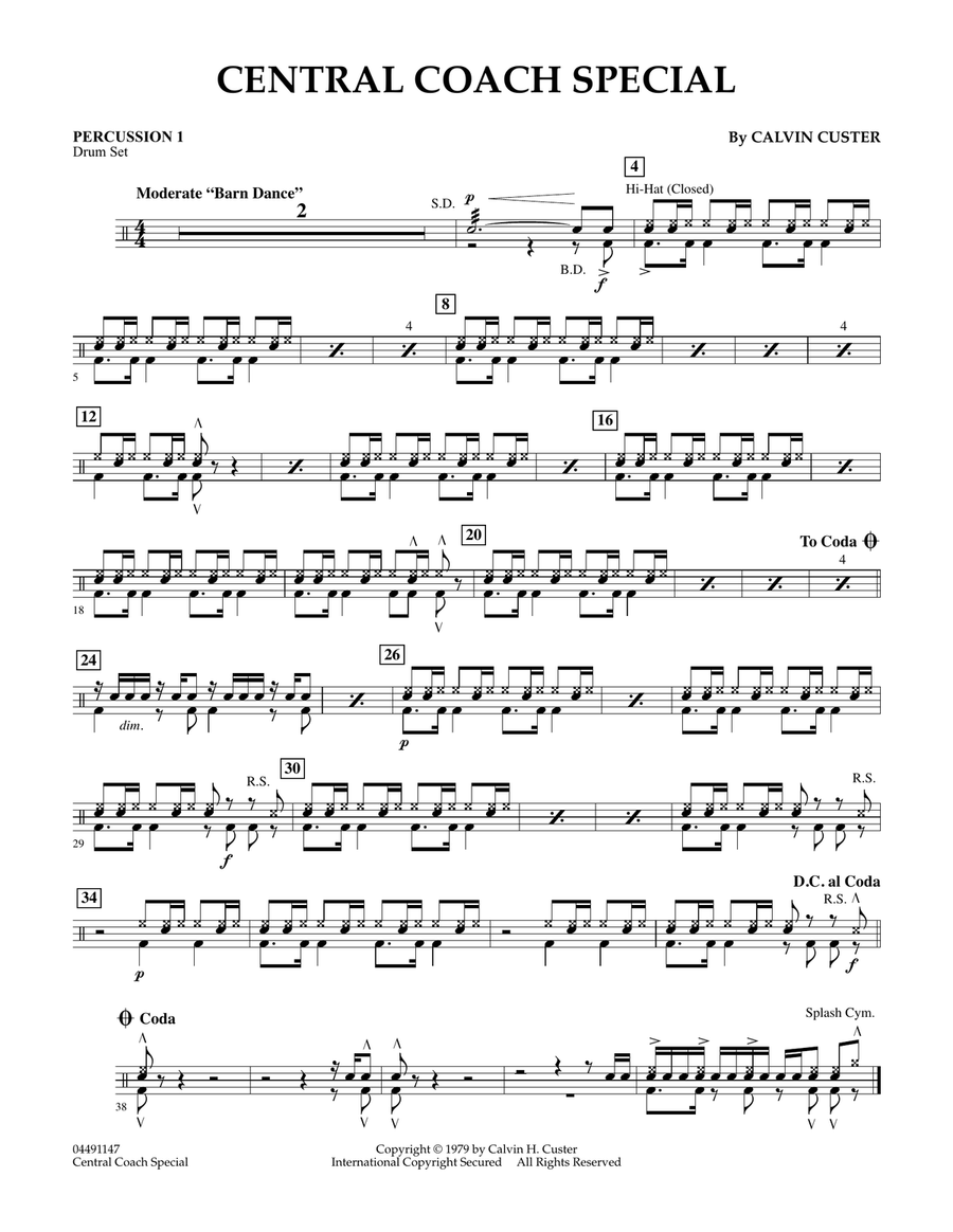 Central Coach Special - Percussion 1 Orchestra scores gallery preview page 1