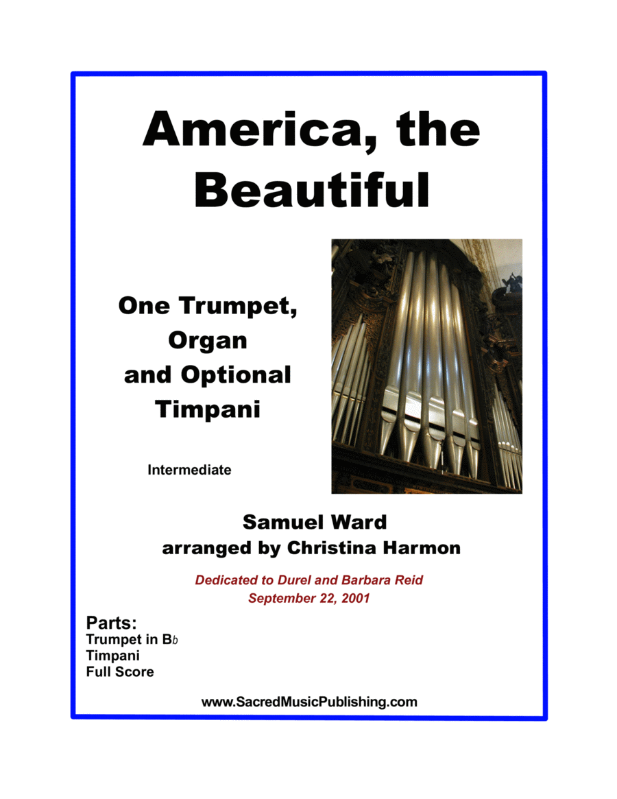 America, the Beautiful – One Trumpet, Organ and Optional Timpani image number null