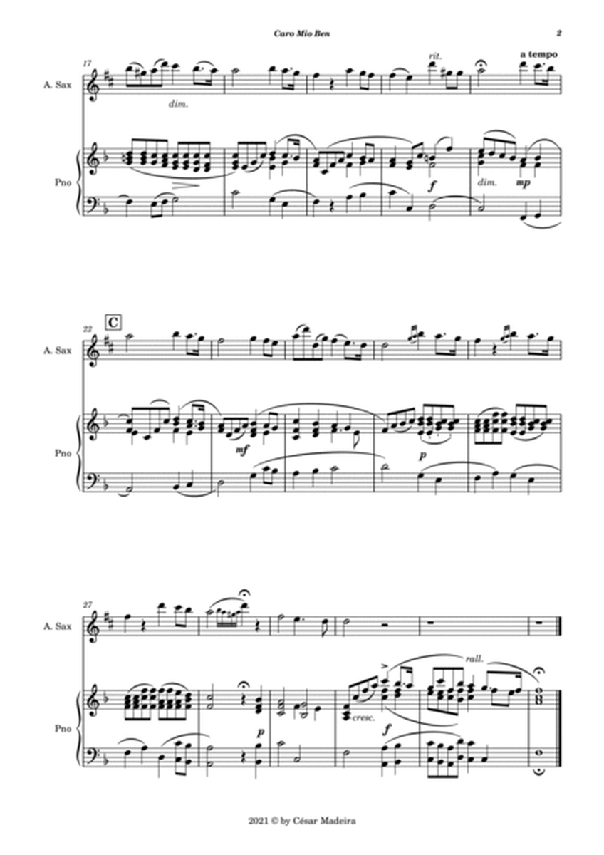 Caro Mio Ben (Come Once Again) - Alto Sax and Piano (Full Score and Parts) image number null