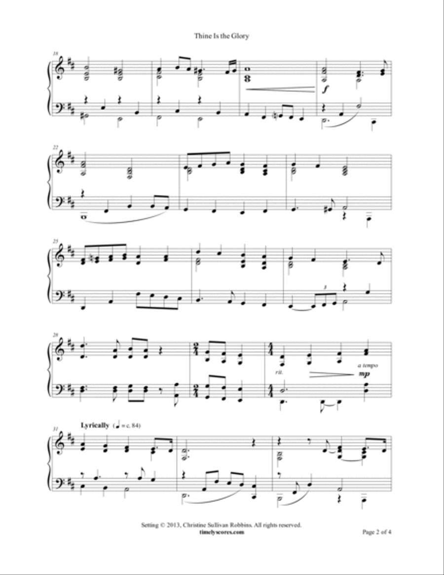 Thine Is the Glory with Hallelujah Chorus Piano Solo scores gallery preview page 2