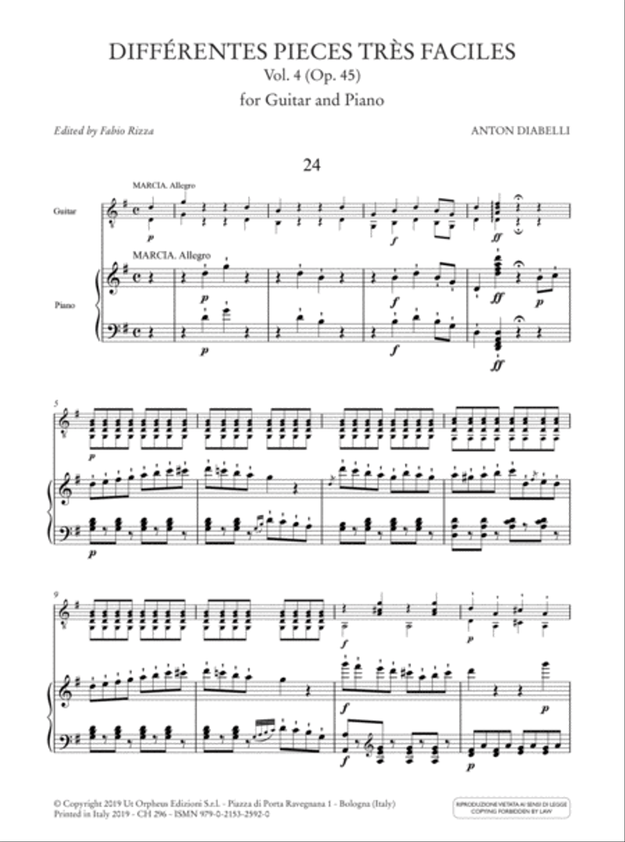 Différentes Pieces très faciles for Guitar and Piano - Vol. 4: Op. 45 Acoustic Guitar scores gallery preview page 2