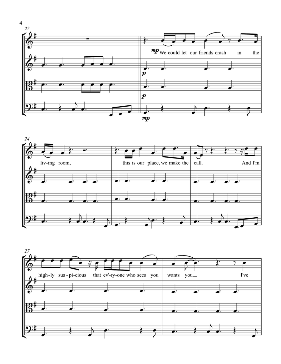 Lover Lover String Quartet scores gallery preview page 4