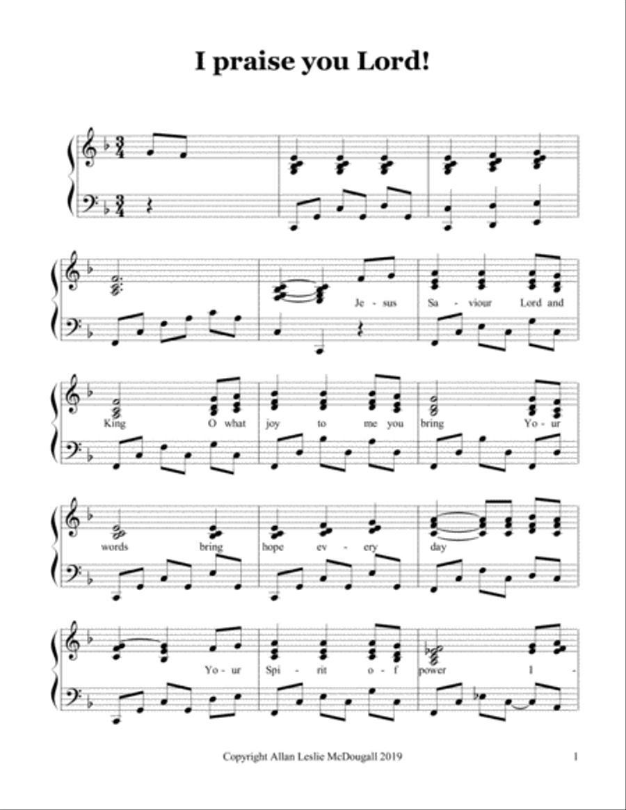 I praise you Lord I praise you Lord Voice scores gallery preview page 1