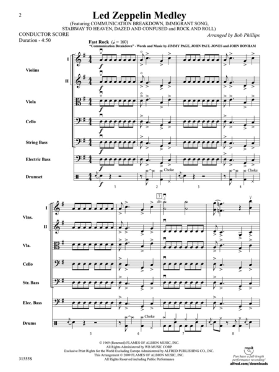 Led Zeppelin Medley Led Zeppelin Medley String Orchestra scores gallery preview page 2
