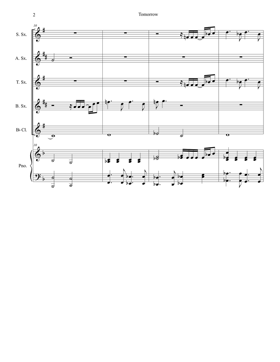 Tomorrow Saxophone Quartet scores gallery preview page 2
