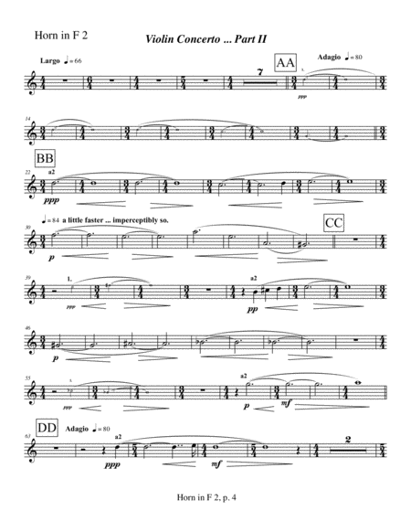 Violin Concerto (2009) Horn in F part 2