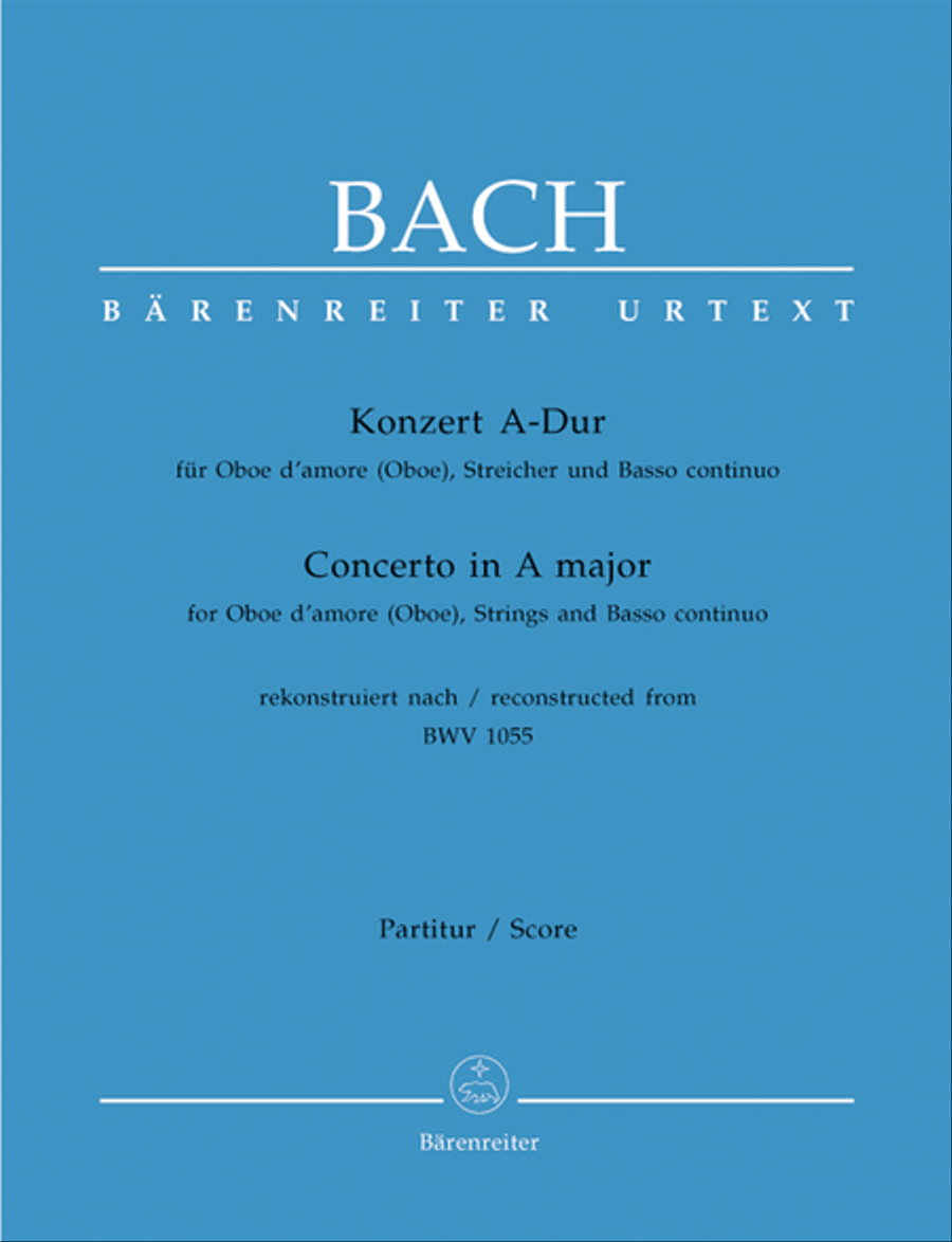 Konzert for Oboe d'amore (Oboe), Streicher und Basso continuo A major String Orchestra scores gallery preview page 1