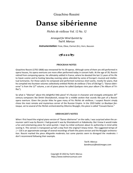 Danse siberienne for Woodwind Quintet image number null