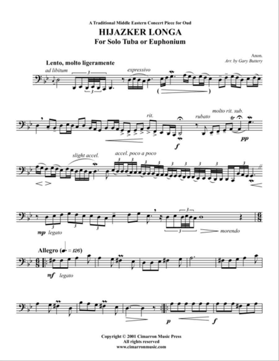Hijazker Longa Euphonium scores gallery preview page 1