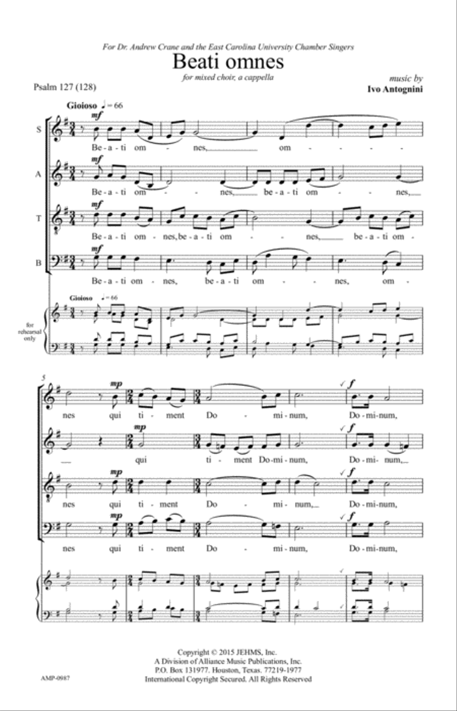 Beati Omnes 4-Part scores gallery preview page 5