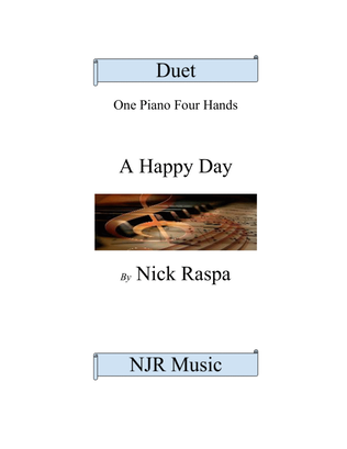 Book cover for A Happy Day (elementary jazz piano duet)