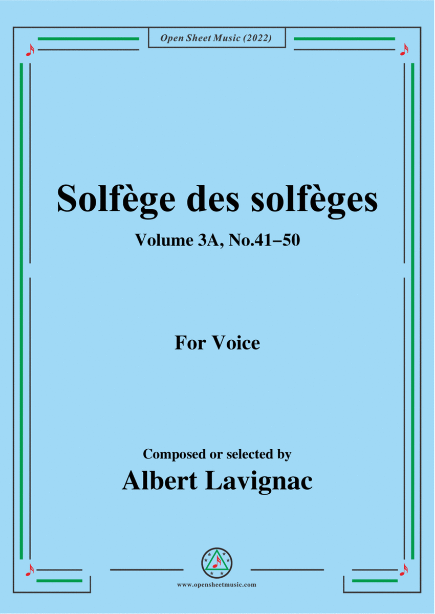 Lavignac-Solfege des solfeges,Volum 3A No.41-50,for Voice image number null