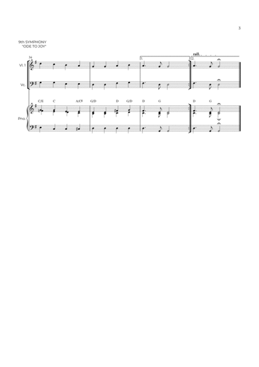 9th SYMPHONY - STRING PIANO TRIO (VIOLIN, CELLO & PIANO) image number null