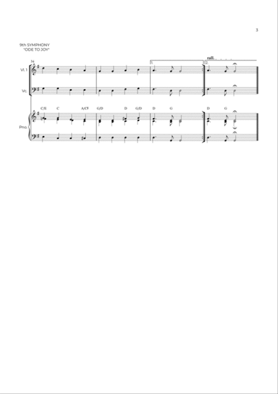 9th SYMPHONY - STRING PIANO TRIO (VIOLIN, CELLO & PIANO) Piano Trio scores gallery preview page 3