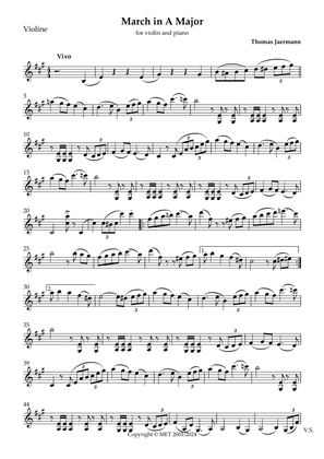 March in A Major for Violin and Piano (violin part)