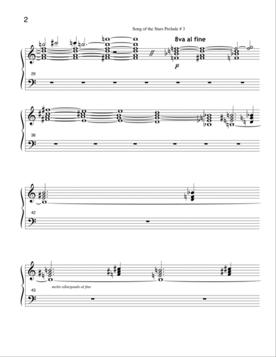 Organ Prelude # 3, Song of the Stars Organ Solo scores gallery preview page 2