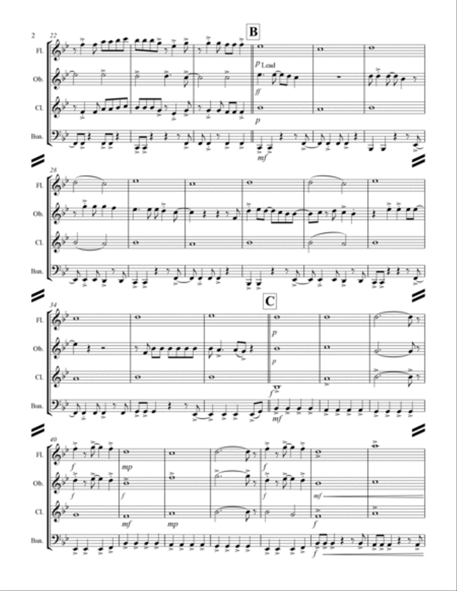 Take On Me Woodwind Quartet scores gallery preview page 3