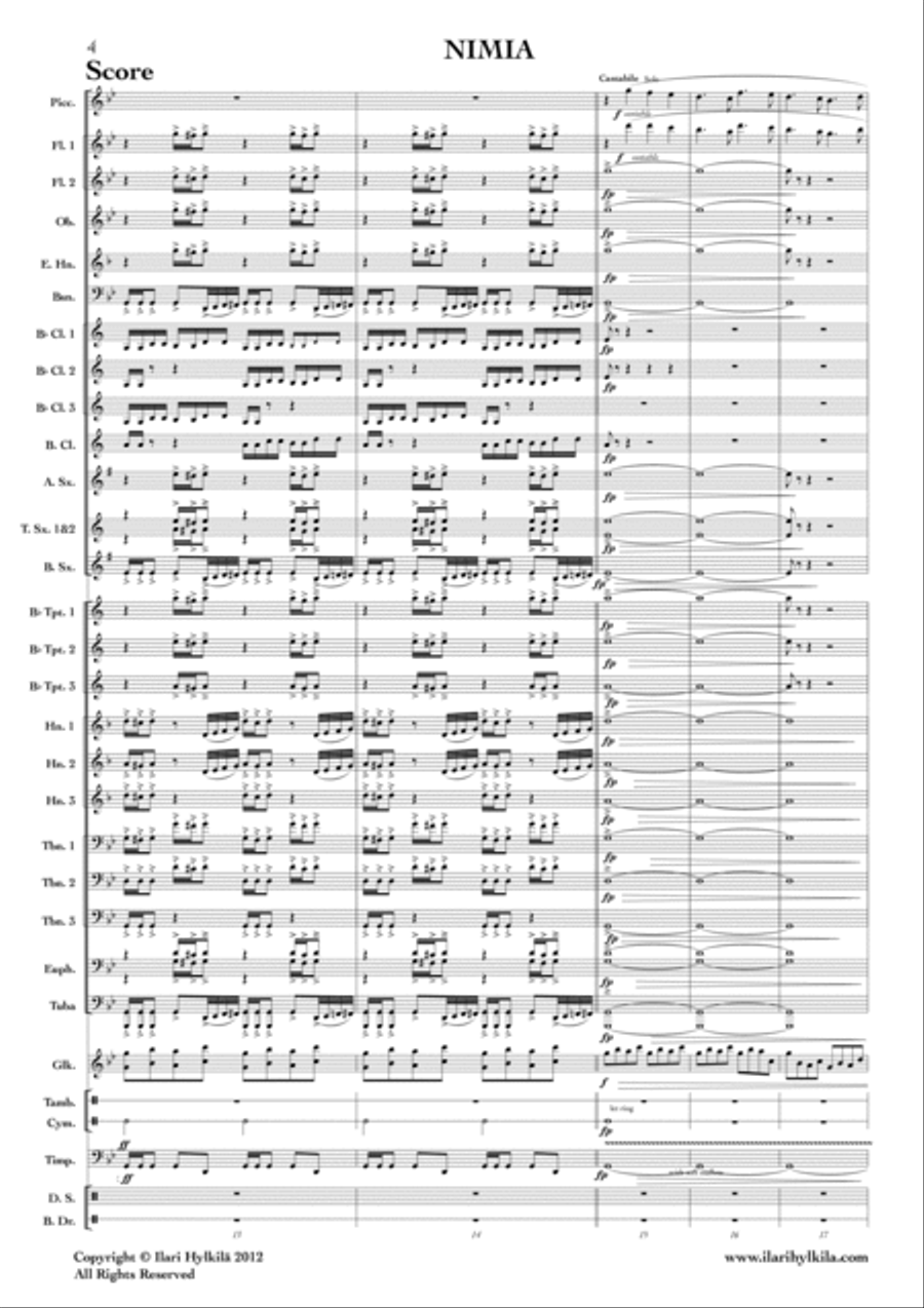 Nimia (Score and parts for Concert Band) Concert Band scores gallery preview page 4