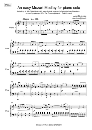 An easy Mozart Medley for piano solo