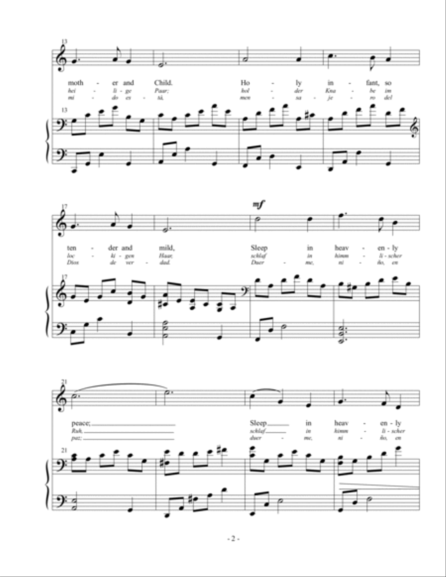 Silent Night (Vocal Solo - High) High Voice scores gallery preview page 3