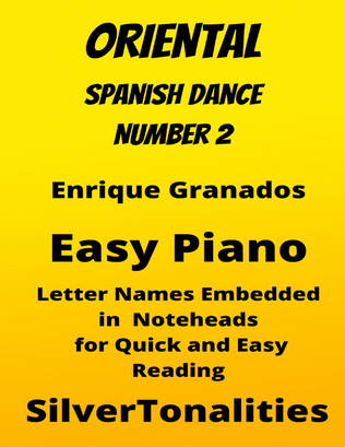 Oriental Spanish Dance Number 2 Easy Piano Sheet Music