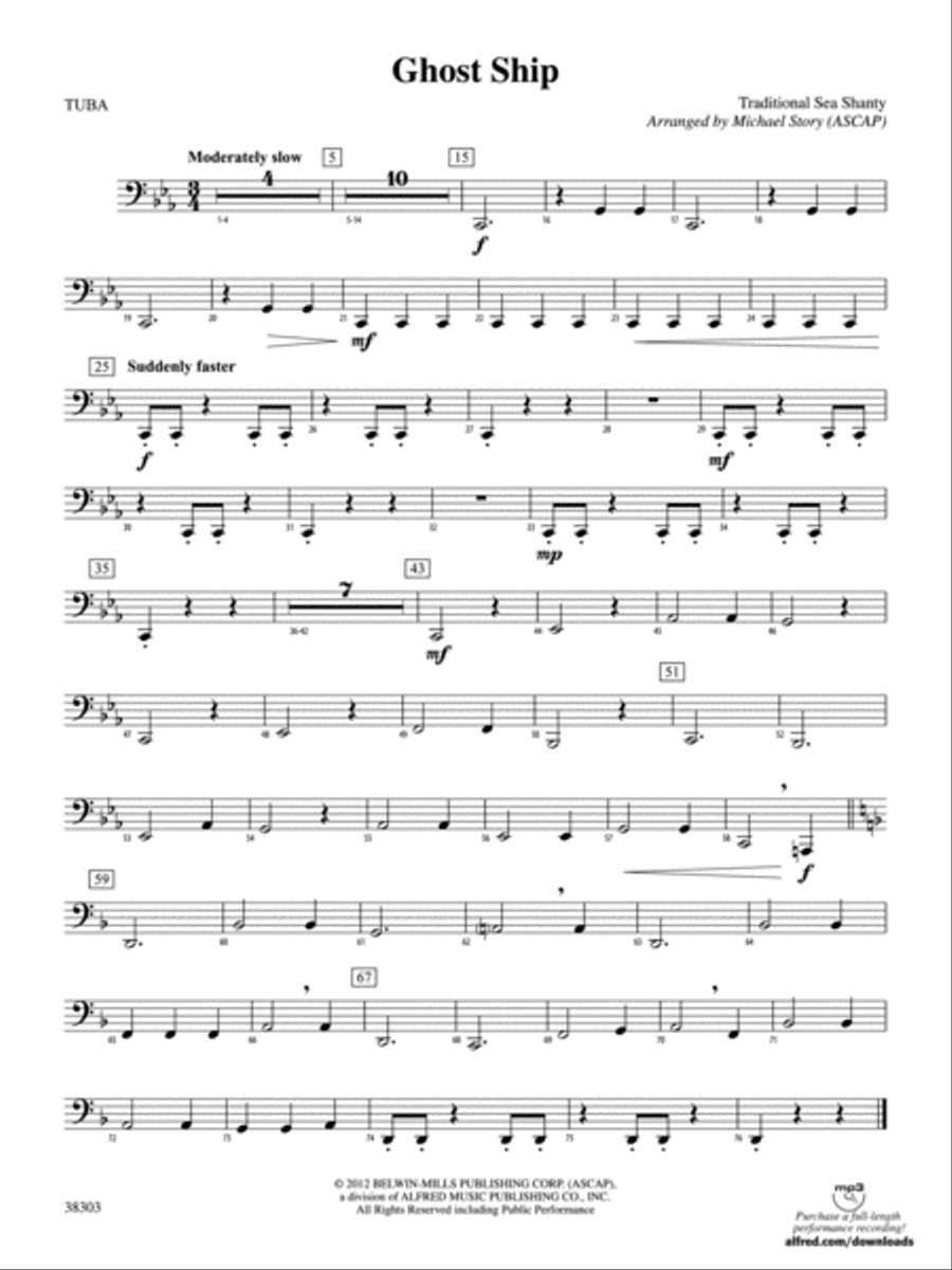 Ghost Ship: Tuba Ghost Ship: Tuba Concert Band scores gallery preview page 1