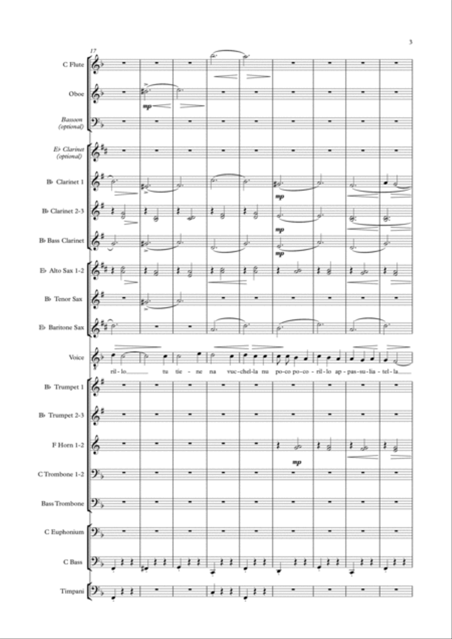 'A Vucchella for Solo and Concert Band Concert Band scores gallery preview page 4