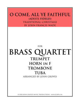 Book cover for O Come, All Ye Faithful (Adeste Fideles) - Brass Quartet