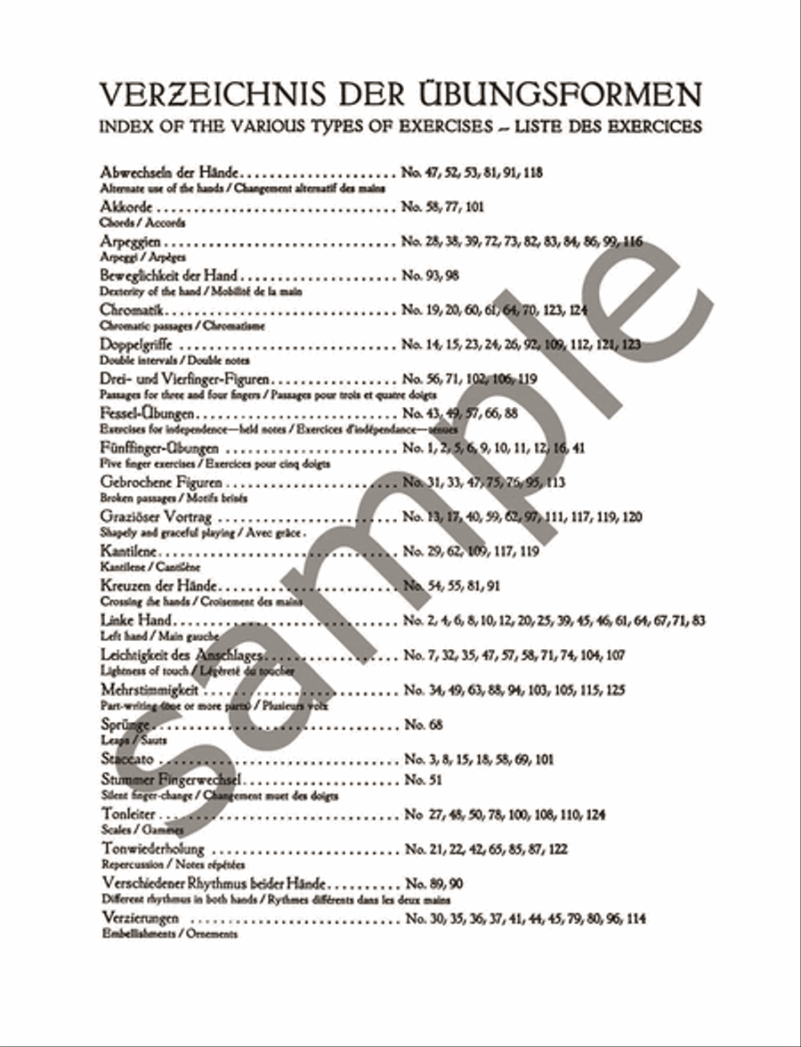 125 Exercises for Passage Playing Op. 261 for Piano
