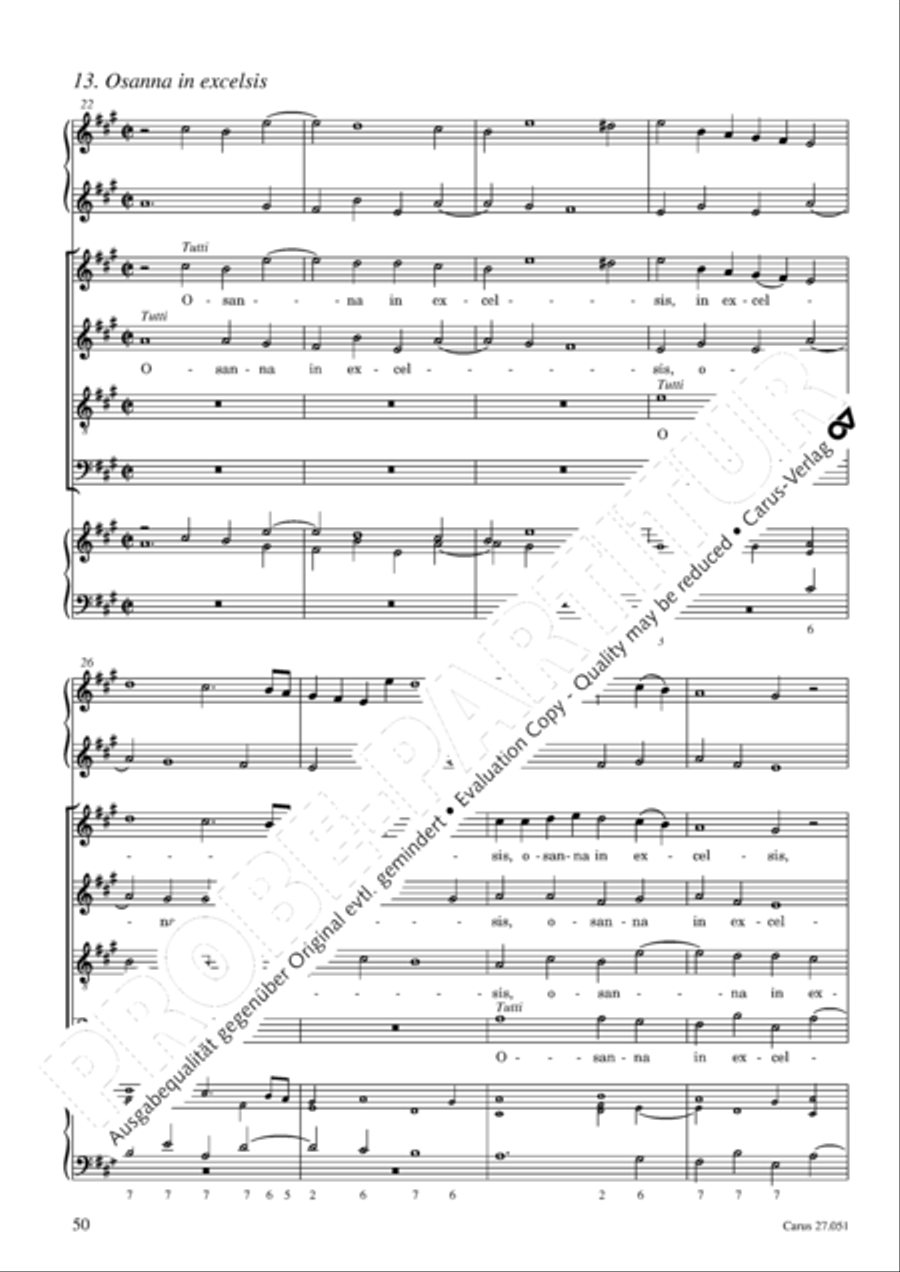 Missa in A Major 4-Part scores gallery preview page 51