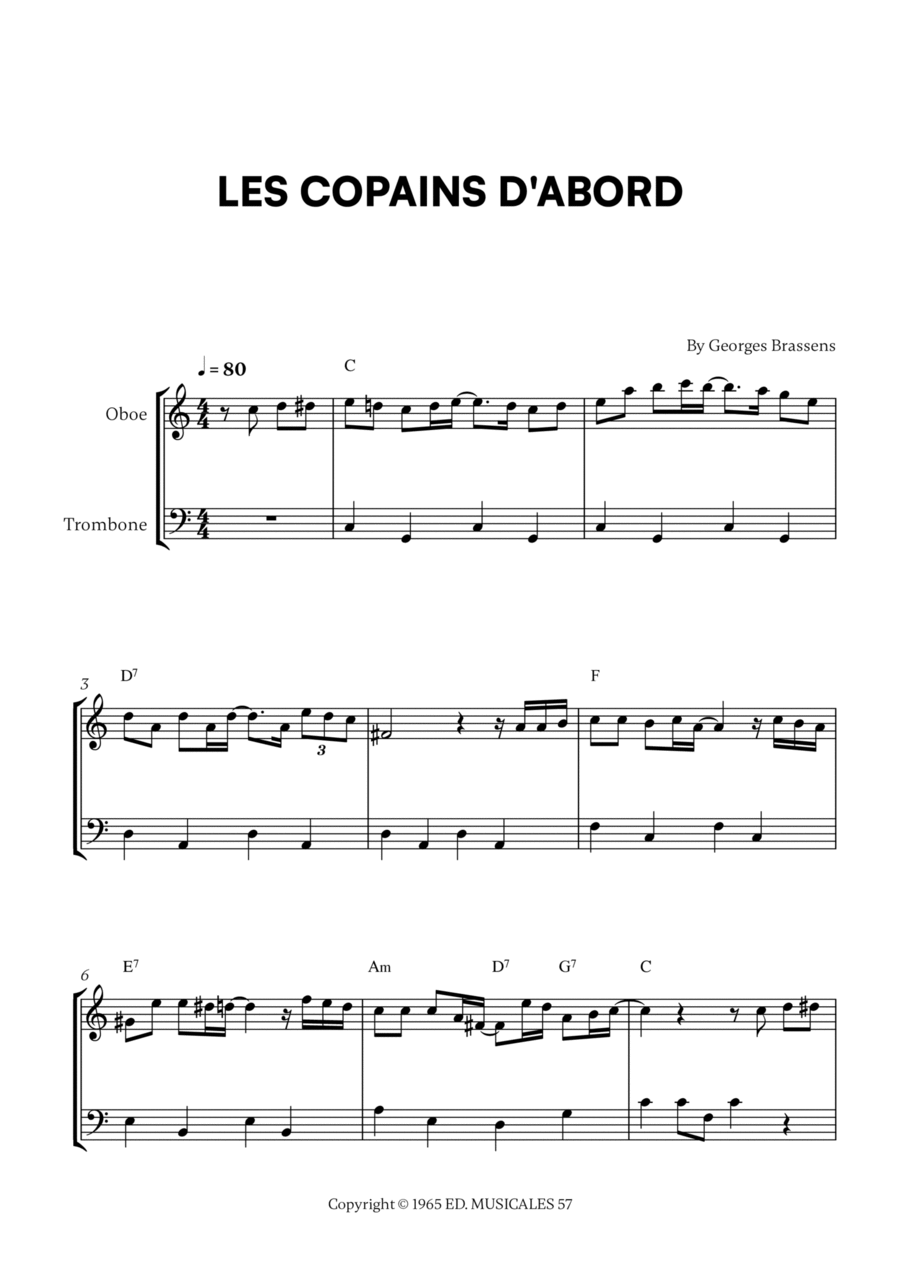 Les Copains D'abord Trombone Duet scores gallery preview page 1