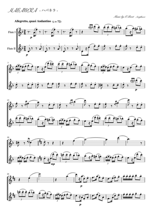 "Habanera" flute duet, score