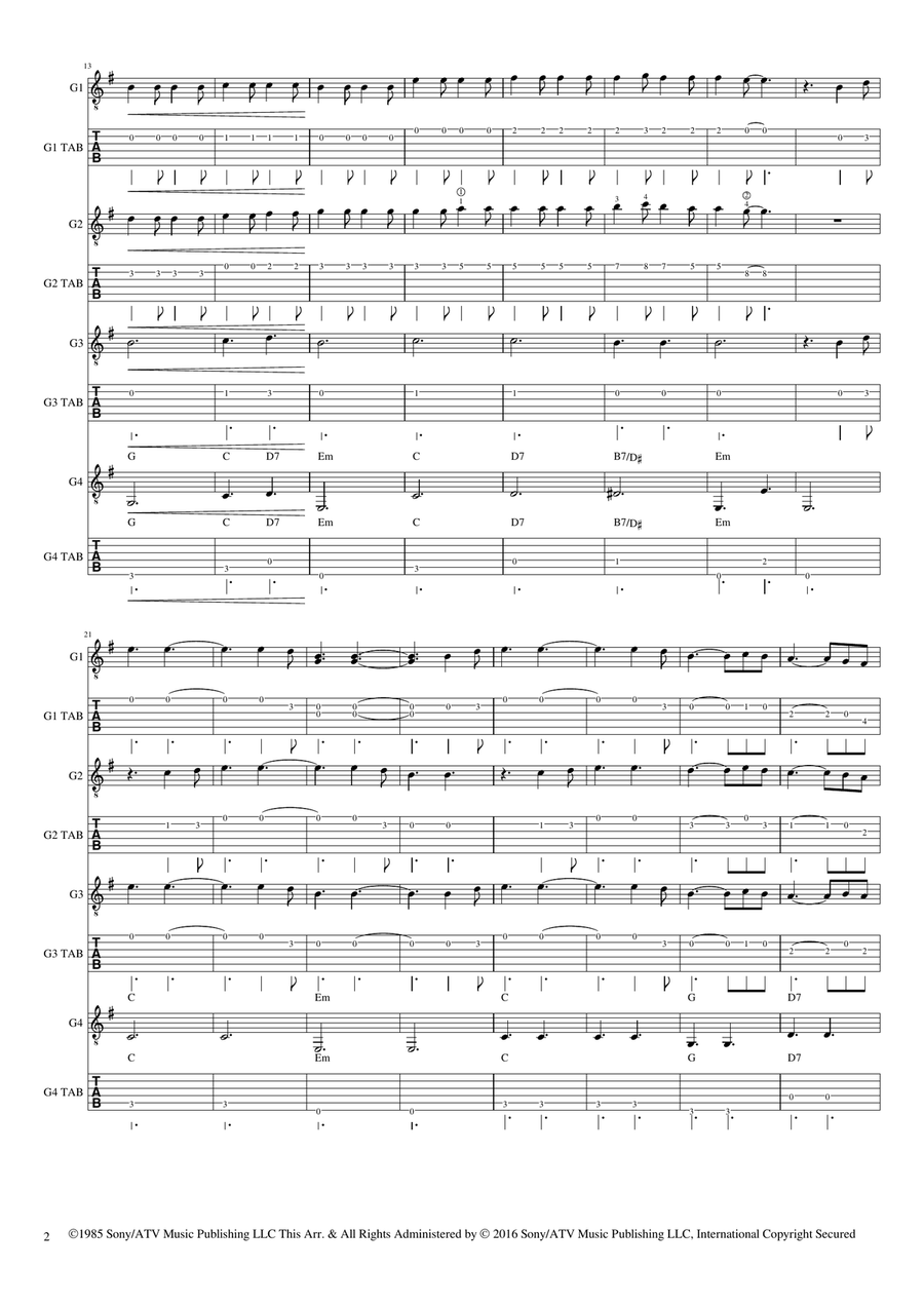 Hallelujah Guitar Ensemble scores gallery preview page 2