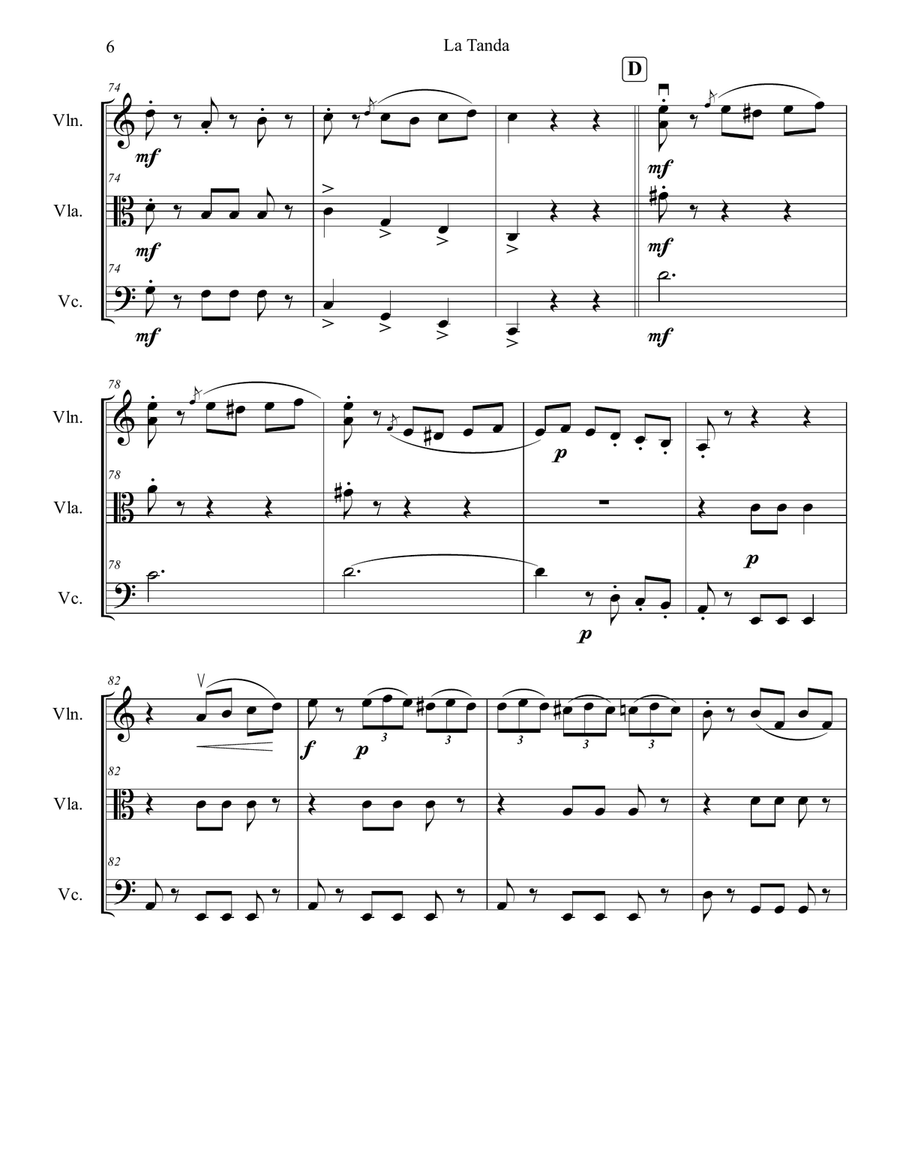 La Tanda String Trio scores gallery preview page 6