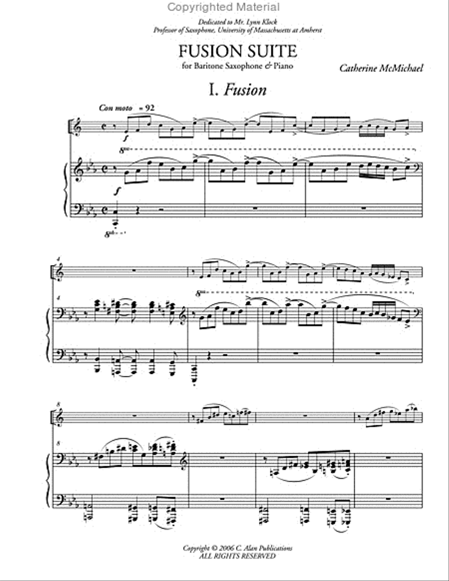 Fusion Suite (score & 1 part) Baritone Saxophone scores gallery preview page 2