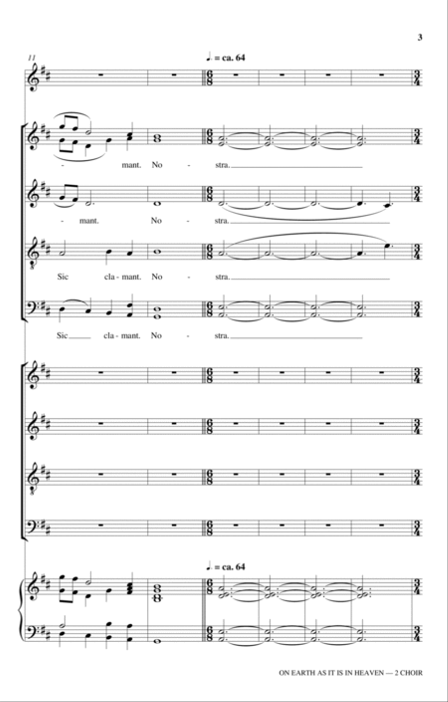 On Earth As It Is In Heaven 4-Part scores gallery preview page 3