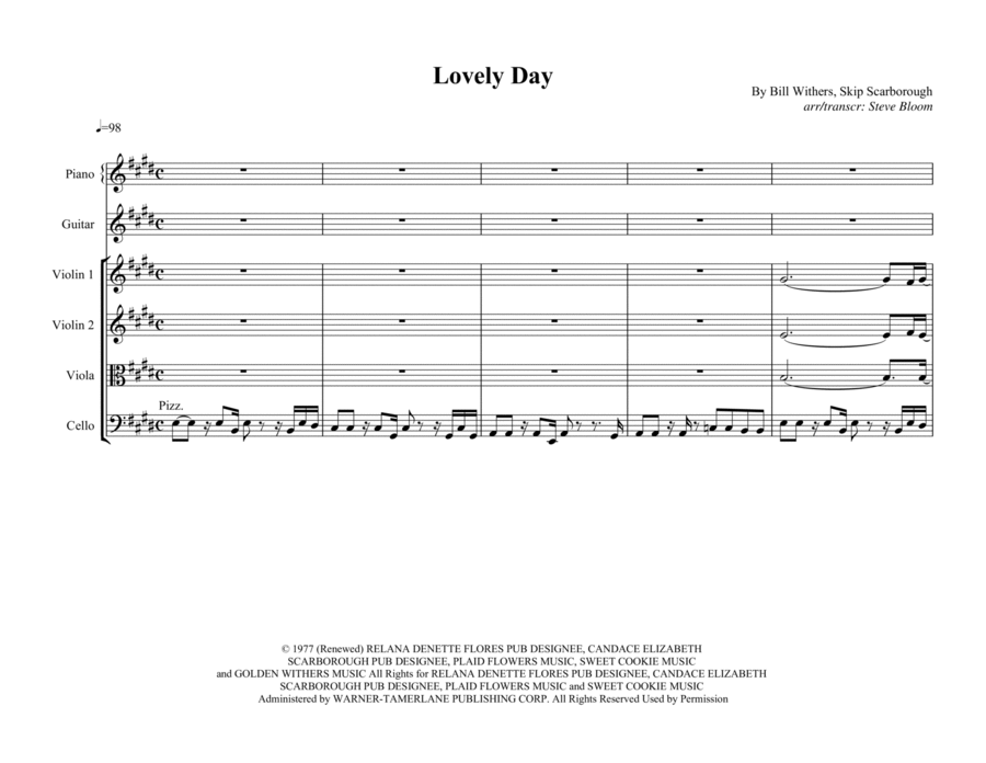 Lovely Day Small Ensemble scores gallery preview page 1
