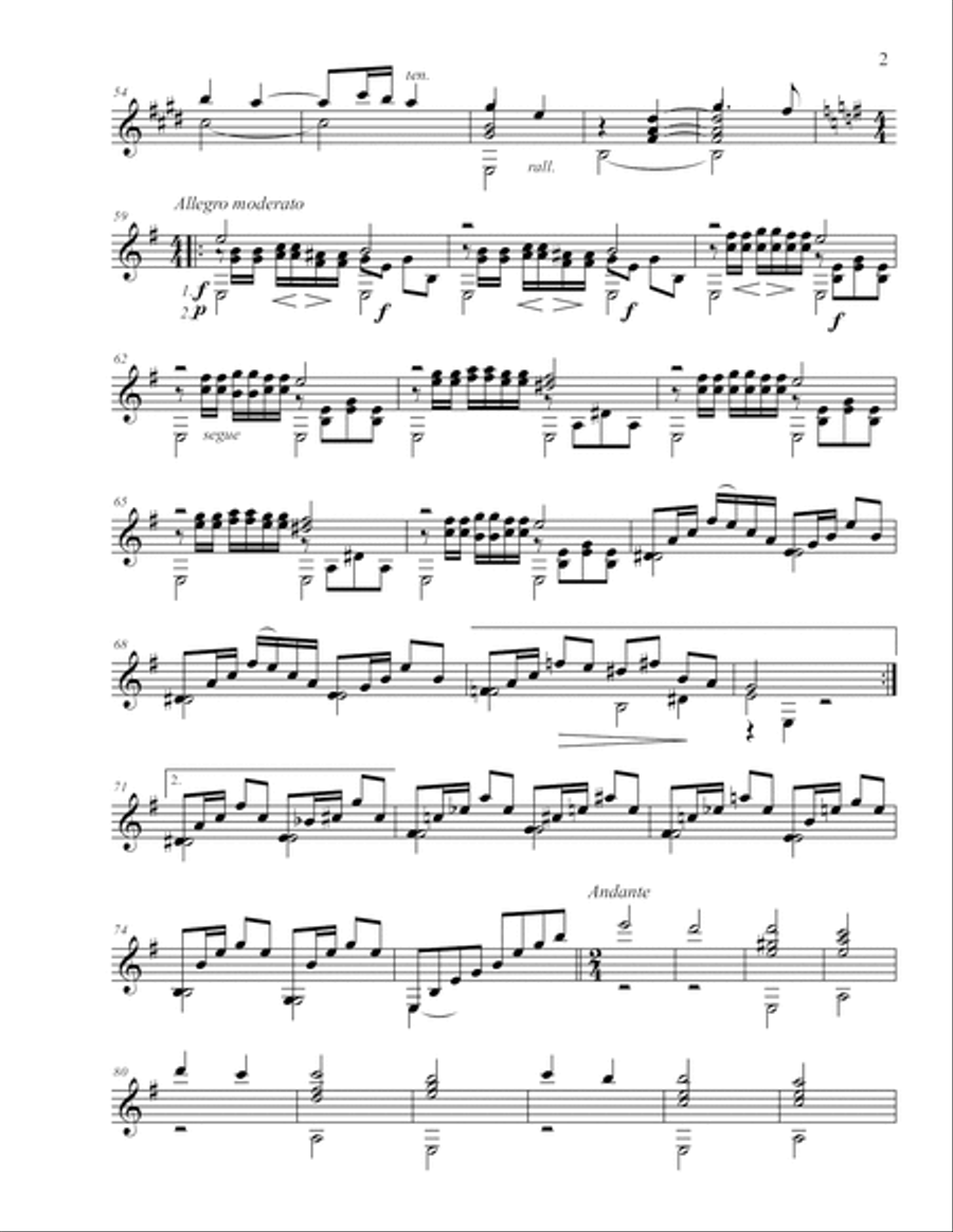 Tres Piezas Liricas para guitarra Opus 1 (Spanish Edition) Classical Guitar scores gallery preview page 5