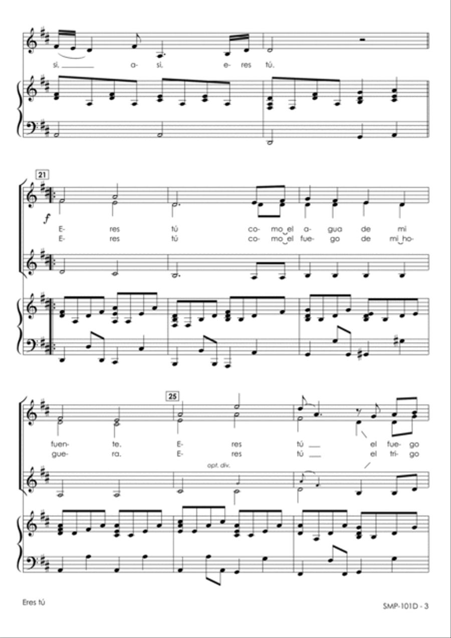 Eres Tu/touch The Wind SSA scores gallery preview page 6