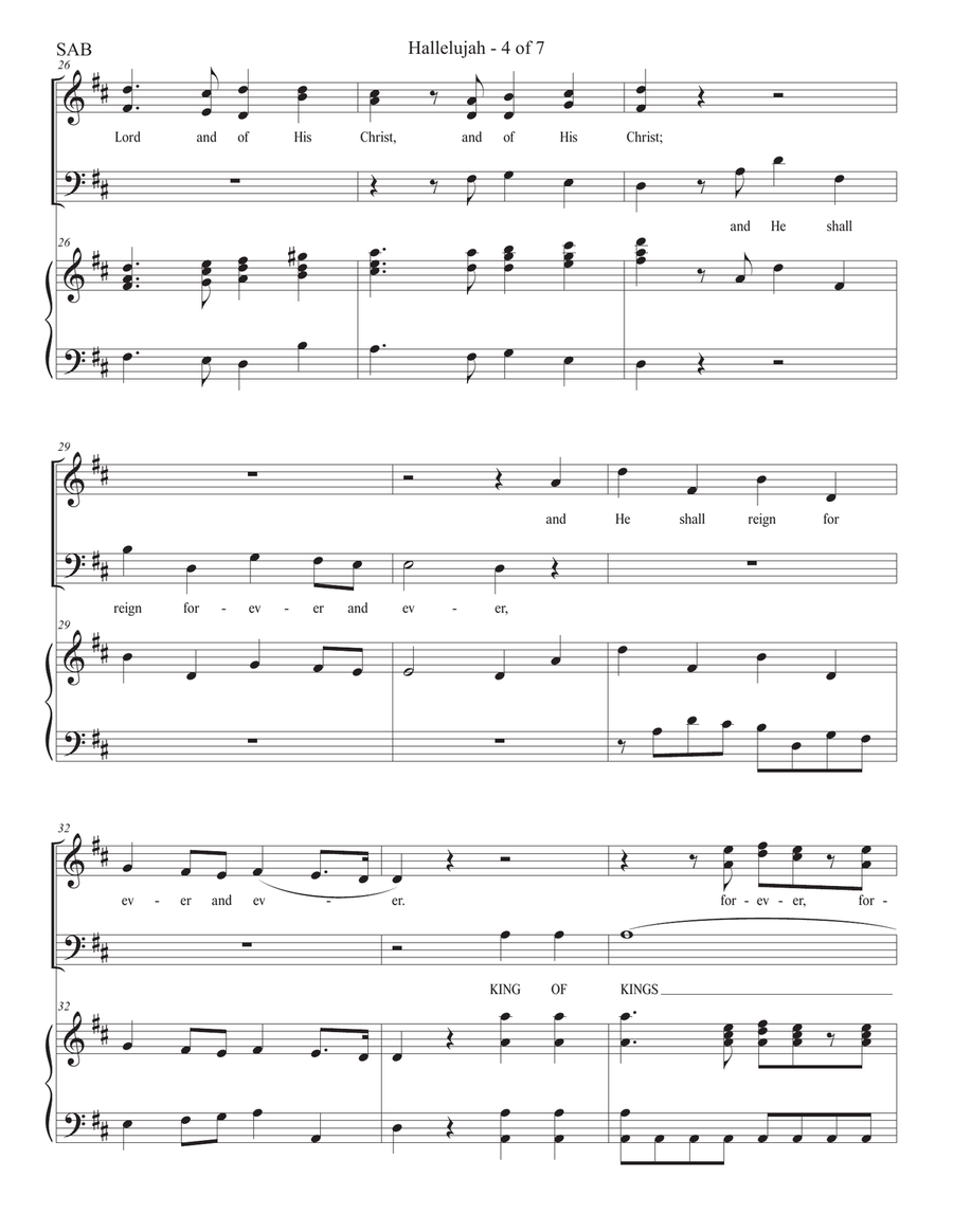 Hallelujah Chorus - The Messiah for Young Voices (SAB) 3-Part scores gallery preview page 4